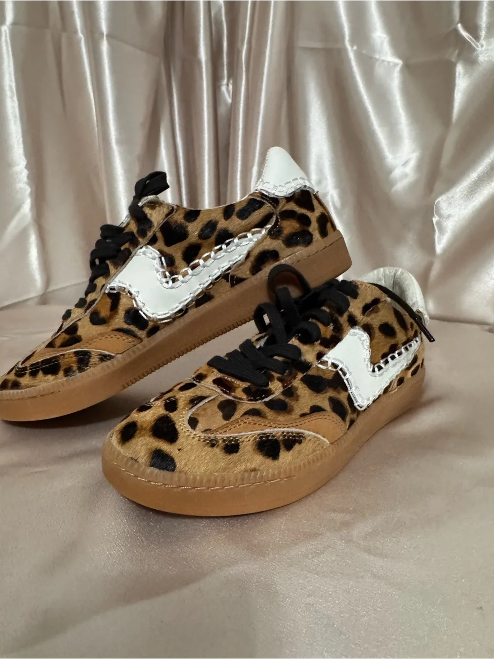 Dolce Vita Notice Stitch leopard Print Sneakers with White Accent